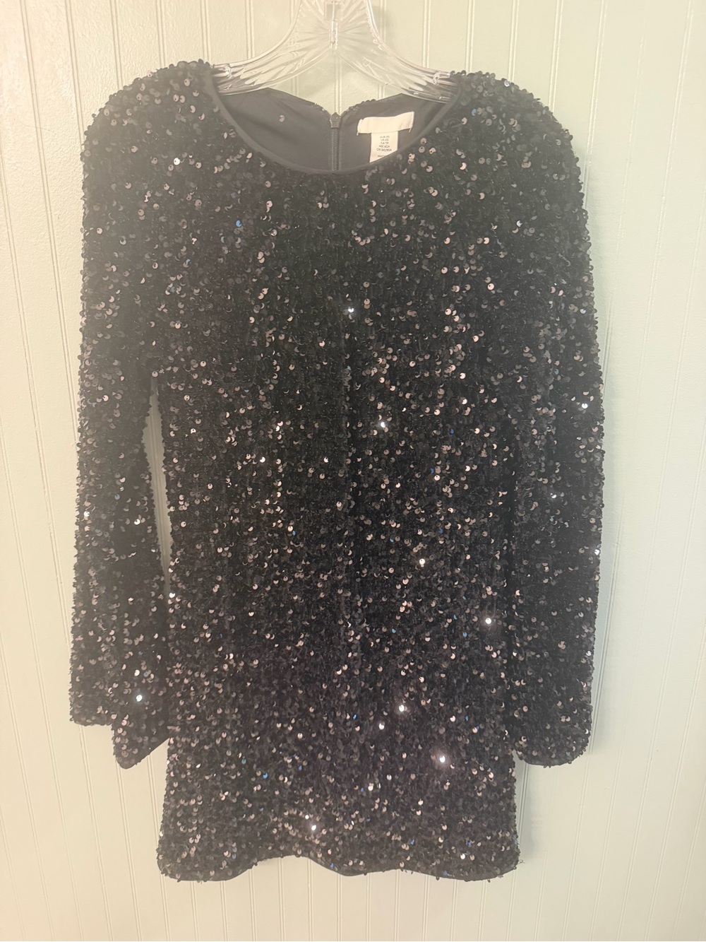 Women’s Black Sequin Long Sleeve Dress
